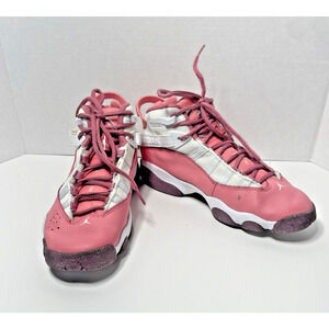 Air Jordan 6 Rings Coral Chalk Pink White Size 5.5Y PREOWNED